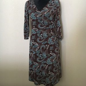 Paisley Print Wrap Dress